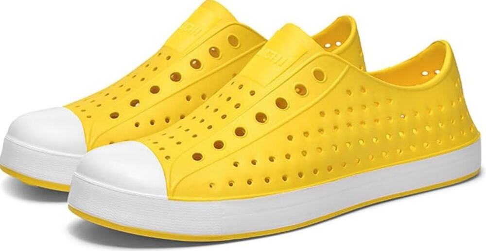 Native Jefferson Sneaker Slip On Round Toe Waterproof Low Top Rubber Yellow C11